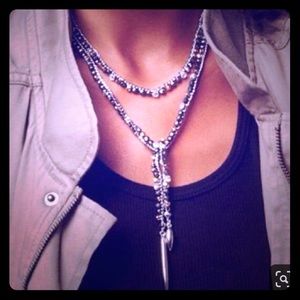 Stella and Dot Zoe Lariat Necklace- Hematite